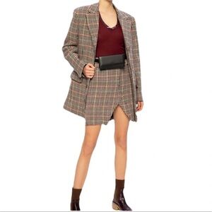 Zadig & Voltaire Jeu Car Academia Wool Plaid Mini Skirt